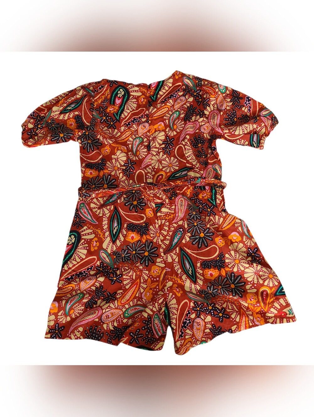 RACHEL ZOE | MULTI-COLOR BELTED ROMPER | SIZE LARGE - Picture 13 of 16